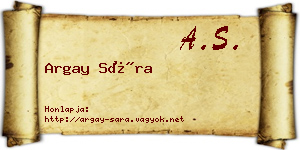 Argay Sára névjegykártya