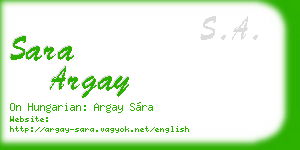 sara argay business card
