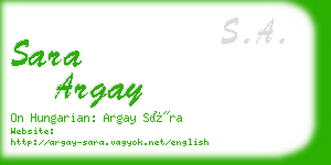 sara argay business card